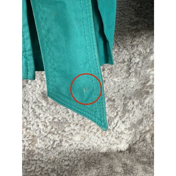 Candies Size S Outdoor Tie Front Button Coat Blue Long Sleeve Lined Collar - Picture 3 of 11